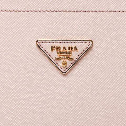 プラダ PRADA 三角ロゴタグ サフィアーノ レザー ショルダーバッグ ピンク WS9642