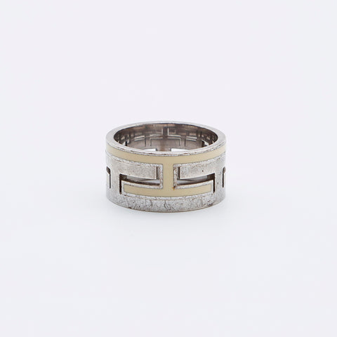 爱马仕爱马仕11号移动灰925戒指银金WS9645