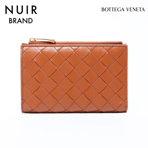 bottegaveneta Intereciato带硬币钱包，棕色钱包，WS9646