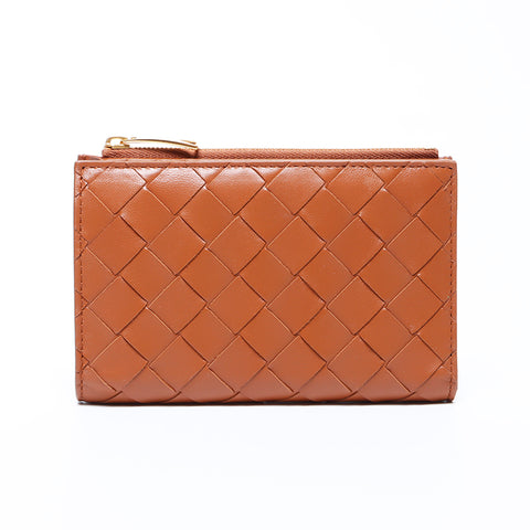 bottegaveneta Intereciato带硬币钱包，棕色钱包，WS9646