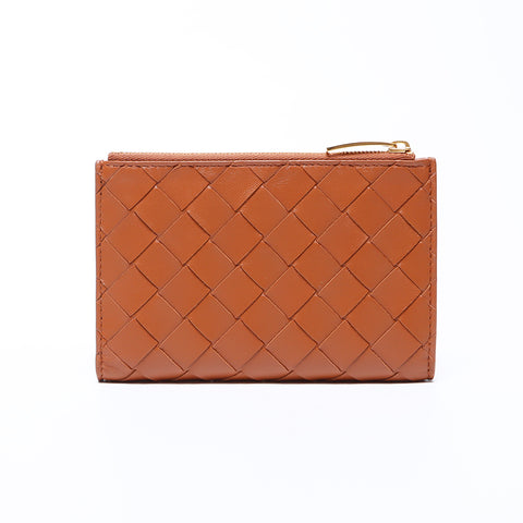 bottegaveneta Intereciato带硬币钱包，棕色钱包，WS9646