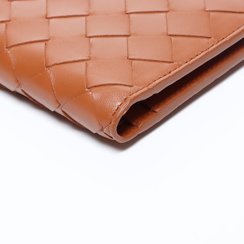 bottegaveneta Intereciato带硬币钱包，棕色钱包，WS9646