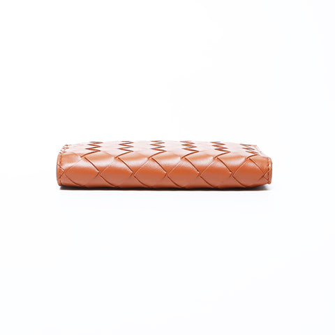 bottegaveneta Intereciato带硬币钱包，棕色钱包，WS9646