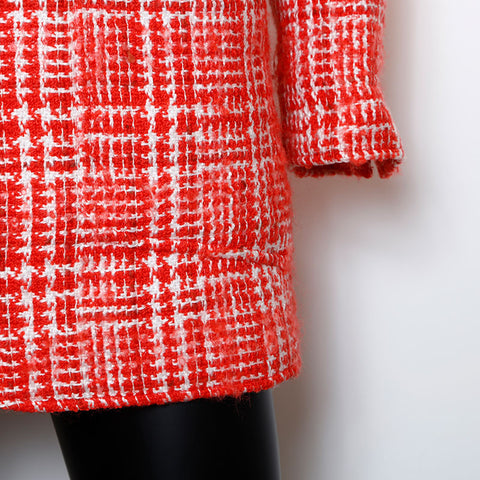 Chanel Size 42 Tweed Coco Mark Button 97P Jacket Red WS9647