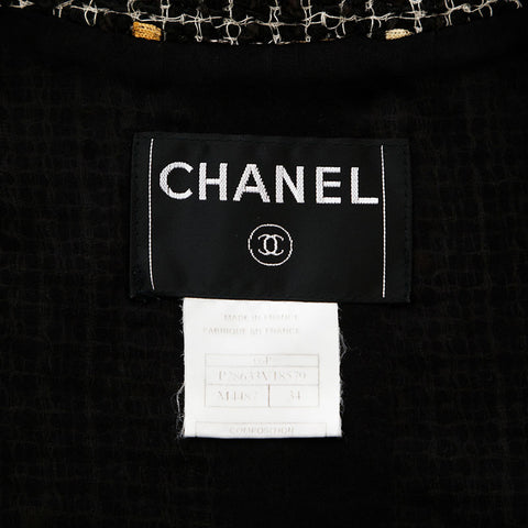 シャネル CHANEL Size34 ツイード 06P ロゴ ココマーク セットアップ ブラック WS9648