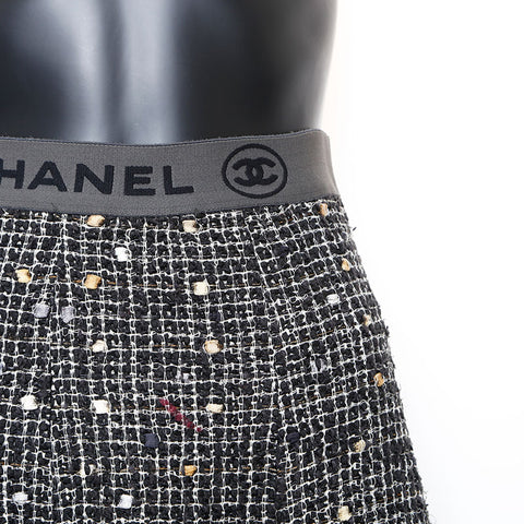 シャネル CHANEL Size34 ツイード 06P ロゴ ココマーク セットアップ ブラック WS9648