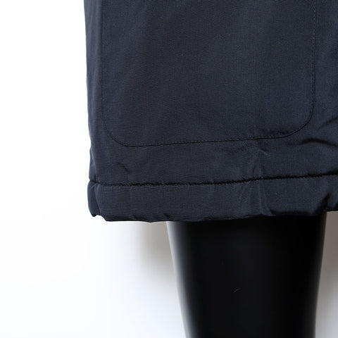 CHANEL Size 42 Nylon silk fur blouson jacket coat black WS9650