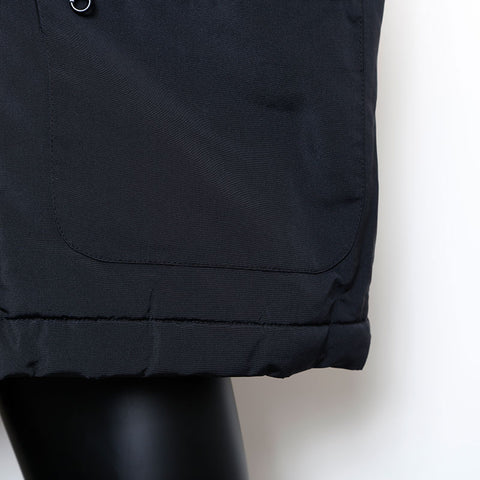 Chanel Size 42 Nylon Silk Fur Blouson Jacket Coat Black WS9650