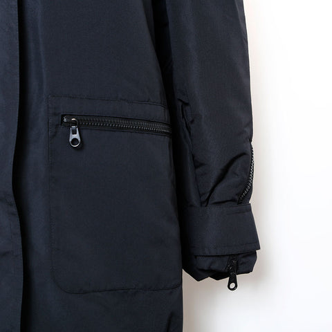 CHANEL Size 38 Nylon silk with fur coat black WS9651