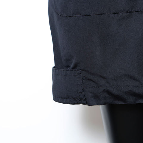 Chanel size38 manteau de fourrure en soie en nylon noir ws9651