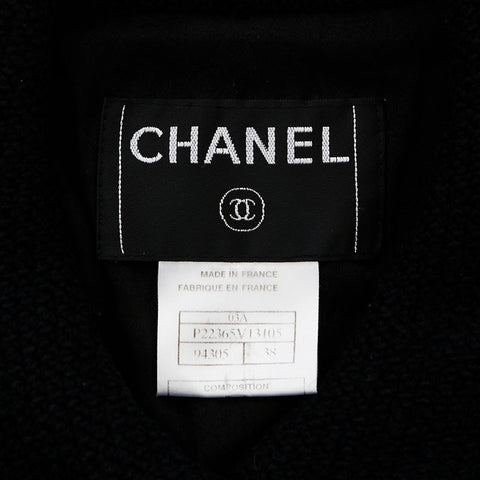 シャネル CHANEL Size38 ウール シルク ココボタン 03A セットアップ ブラック WS9654