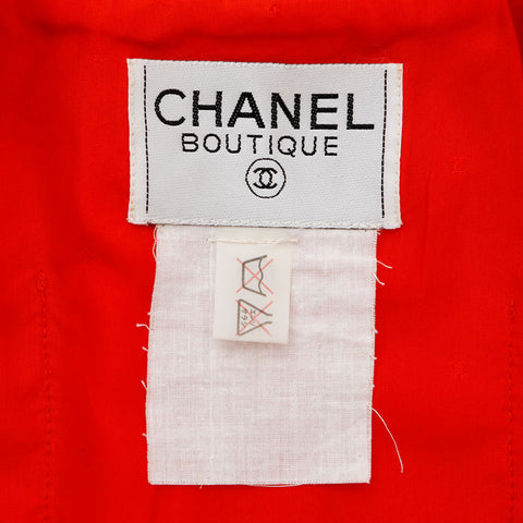 Chanel Wool Coco Button Coco Mark Jacket Red WS9657