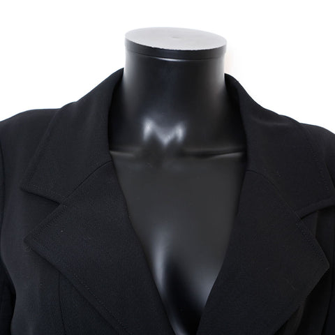 Chanel Size36 Silk Coco Button Double Coco Mark Jacket Black WS9658