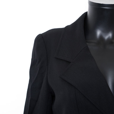 Chanel Size36 Silk Coco Button Double Coco Mark Jacket Black WS9658