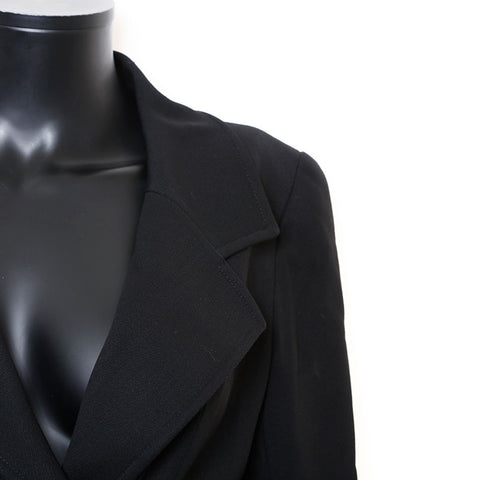 Chanel Size36 Silk Coco Button Double Coco Mark Jacket Black WS9658