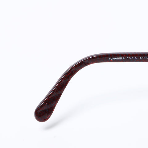 CHANEL COCO Mark butterfly check sunglasses Red WS9662