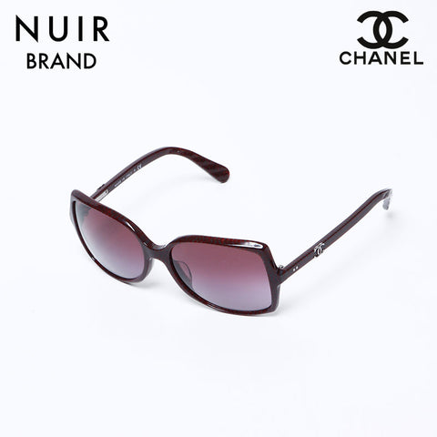 CHANEL COCO Mark butterfly check sunglasses Red WS9662