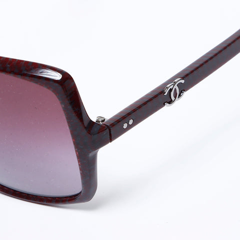 CHANEL COCO Mark butterfly check sunglasses Red WS9662