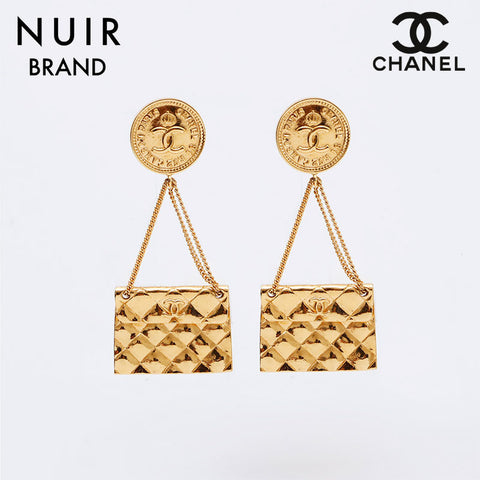 CHANEL 2cc3 Matelasse Bag Coin COCO Mark Earring gold WS9670
