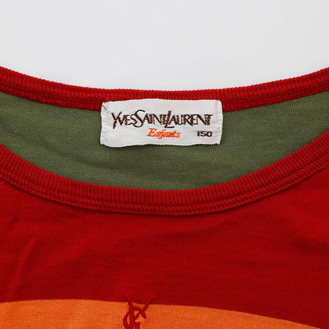 YVES SAINT LAURENT Border YSL embroidered logo Short sleeve T-shirt multicolor WS9677