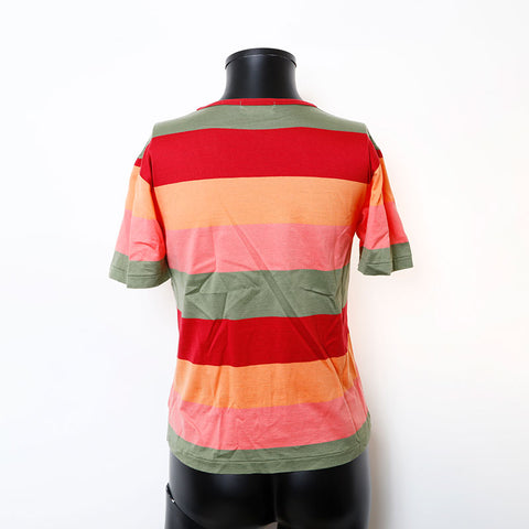 YVES SAINT LAURENT Border YSL embroidered logo Short sleeve T-shirt multicolor WS9677