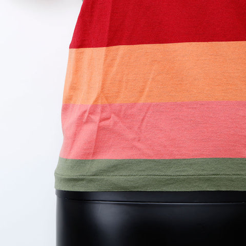YVES SAINT LAURENT Border YSL embroidered logo Short sleeve T-shirt multicolor WS9677