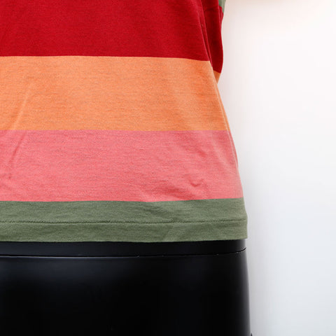 YVES SAINT LAURENT Border YSL embroidered logo Short sleeve T-shirt multicolor WS9677
