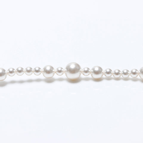 CHANEL A19V Pearl COCO Mark Necklace Gold white WS9685