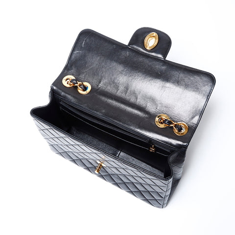 CHANEL No. 4 Lambskin Big Mato Rasse 30 Shoulder Bag black WS9687