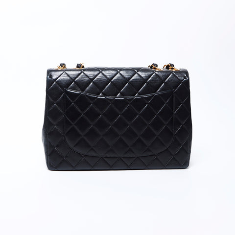 CHANEL No. 4 Lambskin Big Mato Rasse 30 Shoulder Bag black WS9687
