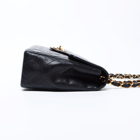 CHANEL No. 4 Lambskin Big Mato Rasse 30 Shoulder Bag black WS9687