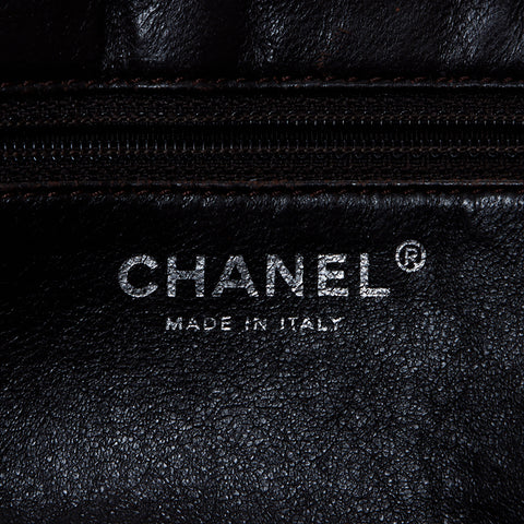 シャネル CHANEL 12番台 キャビア チェーン ハーフムーン デカココマーク ショルダーバッグ ブラウン WS9696