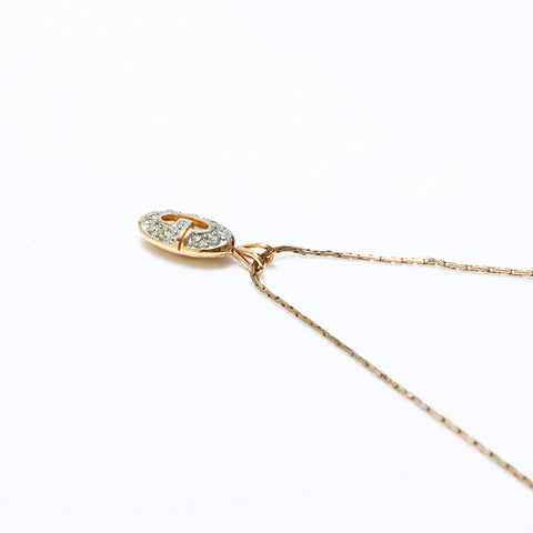 GIVENCHY Vintage G Rhinestone Necklace gold WS9702