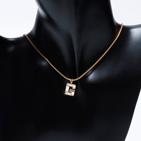 Givenchy Givenchy Vintage G Rhinestone项链金WS9703