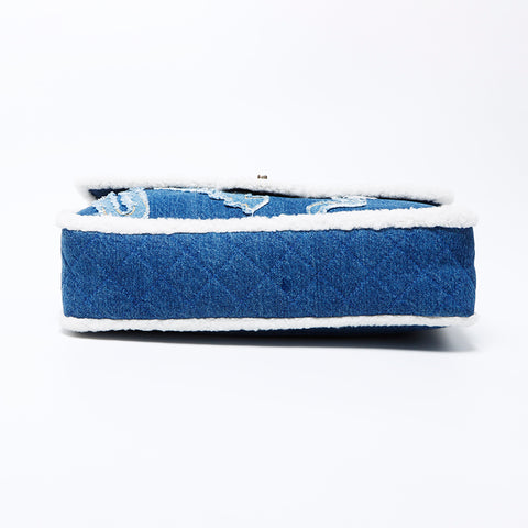 Chanel Chanel 28. Denim Mouton Egypt Line -Umhängetasche Blau WS9714