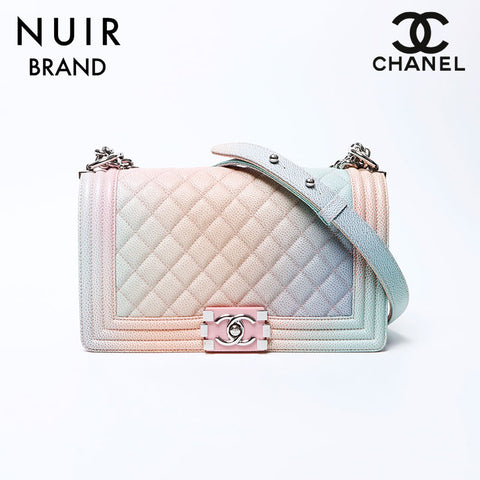 シャネル CHANEL 25番台 キャビア ボーイシャネル レインボー ショルダーバッグ マルチカラー WS9719