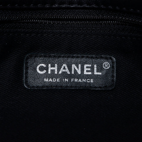 シャネル CHANEL 14番台 ラムスキン ダイヤステッチ シルバーステッチ ショルダーバッグ ブラック WS9720