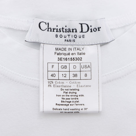 クリスチャンディオール Christian Dior Size40 コットン ジャドール ノースリーブ タンクトップ ホワイト WS9725