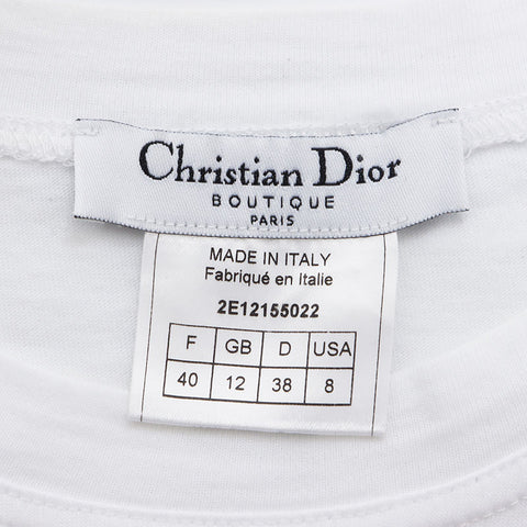 クリスチャンディオール Christian Dior Size40 コットン ロゴ 半袖Ｔシャツ ホワイト WS9726