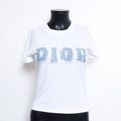 クリスチャンディオール Christian Dior Size36 コットン ロゴ 半袖Ｔシャツ ホワイト WS9729