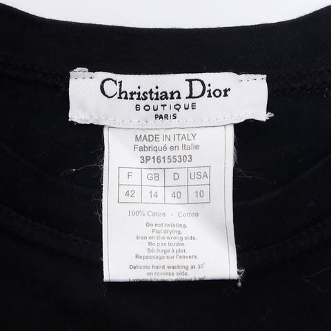 クリスチャンディオール Christian Dior Size42 コットン ジャドール 半袖Ｔシャツ ブラック WS9730