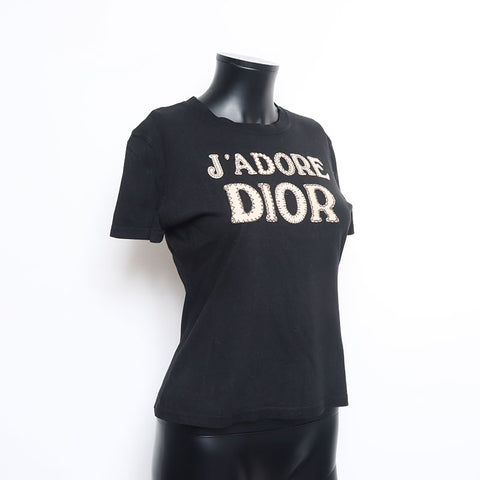 クリスチャンディオール Christian Dior Size42 コットン ジャドール 半袖Ｔシャツ ブラック WS9730