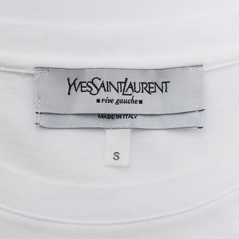 イヴ・サンローラン YVES SAINT LAURENT SizeS コットン ロゴ タンクトップ ホワイト WS9734