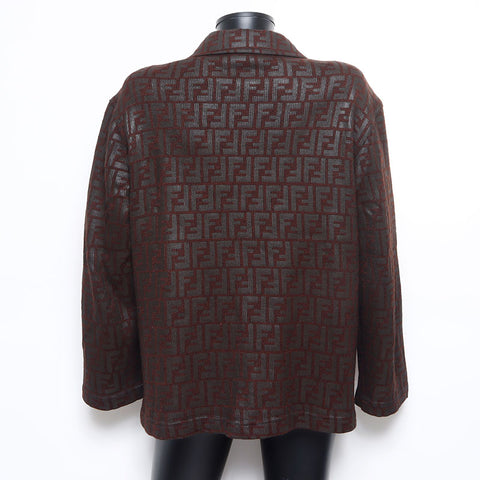 Fendi Größe 42 Zucca Jacke Brown WS9739