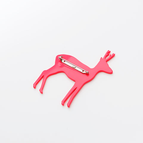 CHANEL 01A Reindeer Brooch pink WS9747
