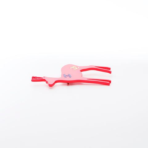 CHANEL 01A Reindeer Brooch pink WS9747