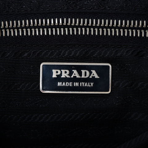 プラダ PRADA ナイロン ホーボー テストート シルバー金具 ショルダーバッグ ブラック WS9754