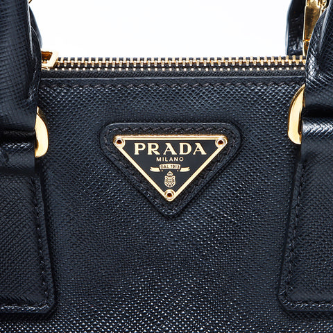 プラダ PRADA サフィアーノ ガレリア ミニ 2way 三角ロゴタグ  ショルダーバッグ ブラック WS9755