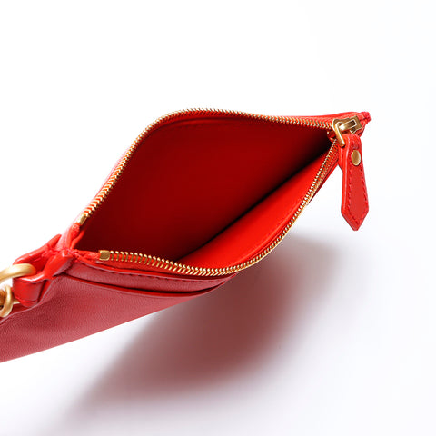Bottegaveneta Caba Intrecciato with pouch Lambskin Fettuche Maxi Intre Tote Bag Red White WS9759