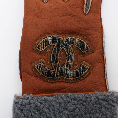 chanel handschuhe leder Chanel Coco Mark Handschuhe Boa Lederhandschuhe braune WS9764 – NUIR VINTAGE